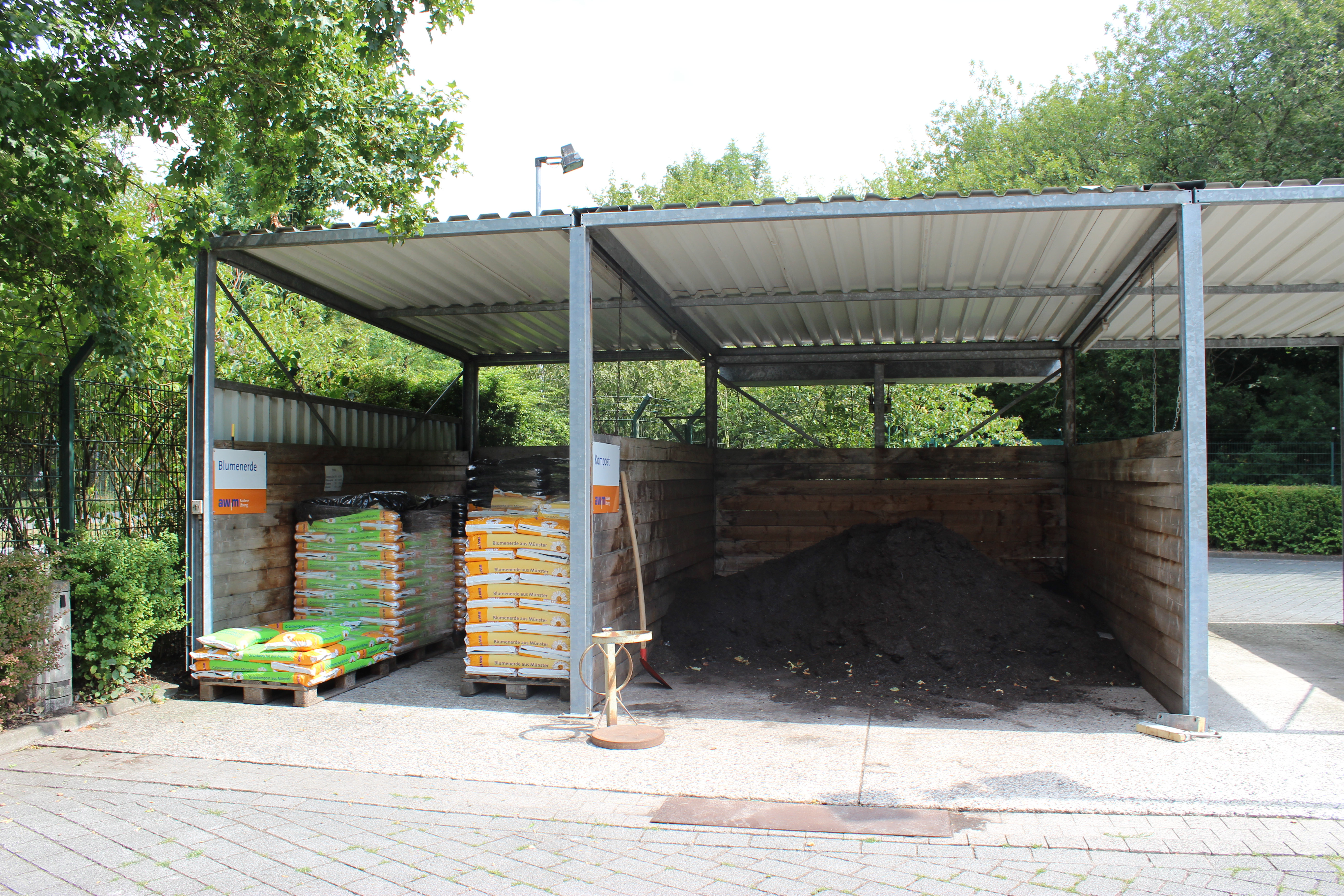 Der Kompostbereich auf dem awm-Recyclinghof