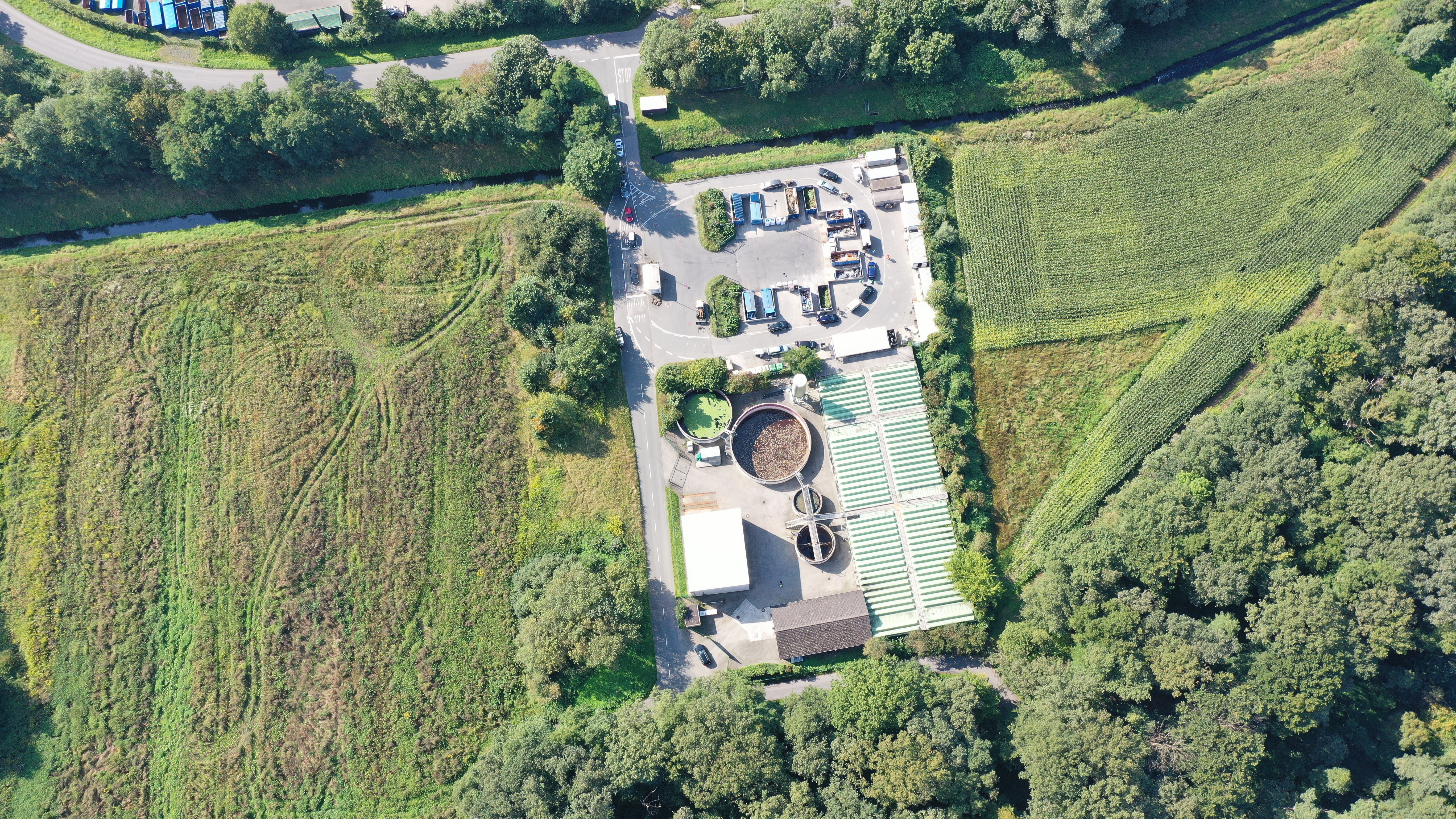 Luftaufnahme des Recyclinghofs EZM/Coerde