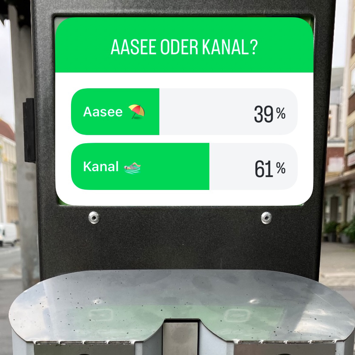 Kanal oder Aasee: Die digitale Mehrheit bevorzugt den Kanal!