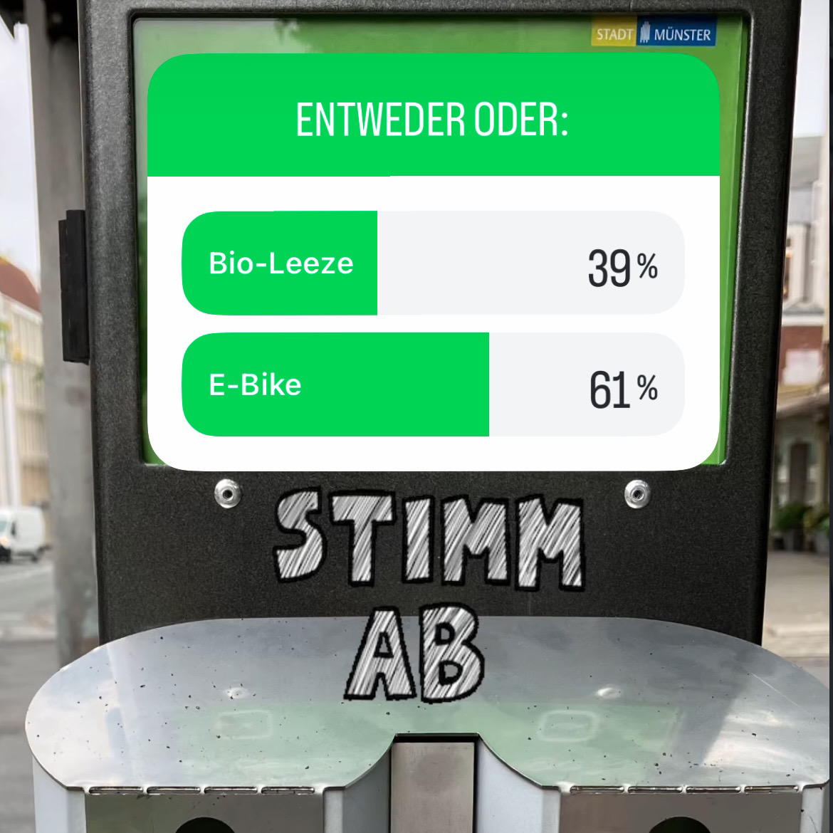 Bio-Leeze oder E-Bike? Die digitale Mehrheit setzt bereits aufs E-Bike.