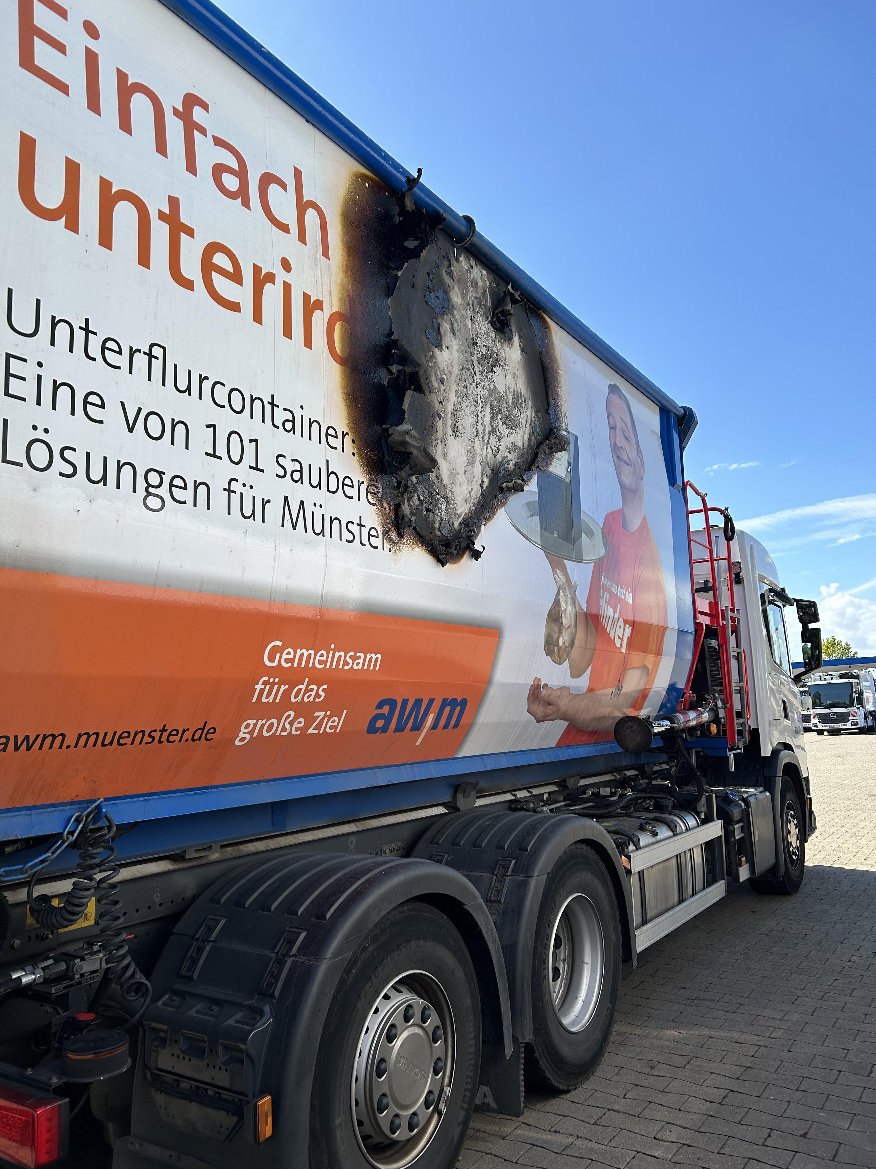 Brandschaden am UFC-Fahrzeug